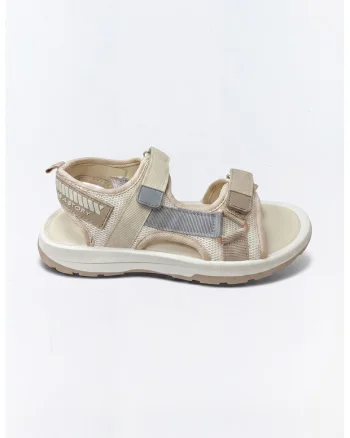 Sandale cu velcro, Gri/Bej
