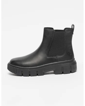 Ghete Chelsea de piele Greyfield, Negru