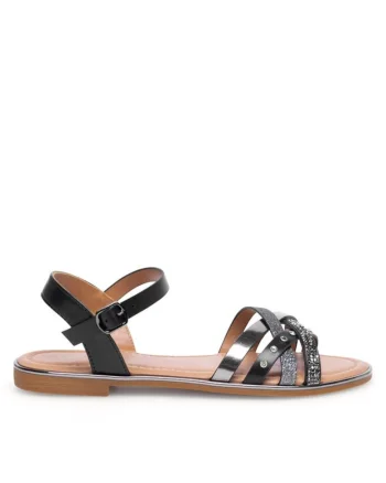 Sandale dama,  Sintetic, Negru, Negru