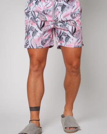 Pantaloni scurt de baie Leves Pink Grey