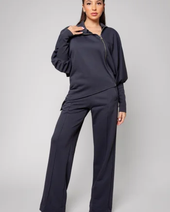 Set Mirou Jacheta cu fermoar si pantalon Grey Anthracite