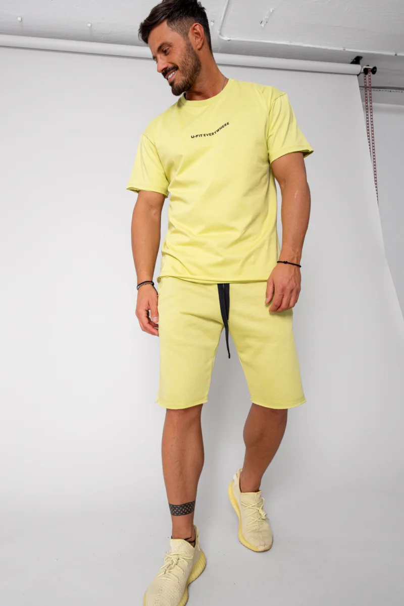 Set Axis tricou si pantalon scurt Lime Green