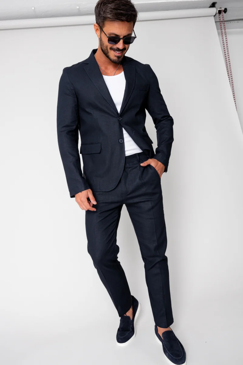 Costum Ralph din IN sacou si pantalon lung Navy New