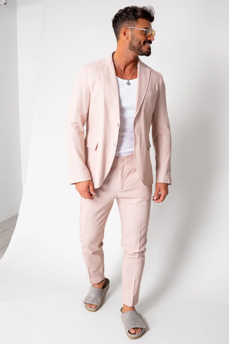 Costum Ralph din IN sacou si pantalon lung Light Rose New