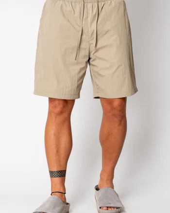Pantaloni scurti din fas Taupe