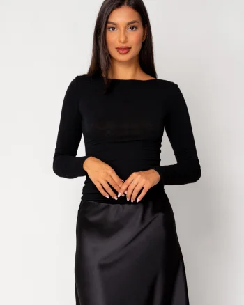 Bluza subtire din mix de casmir Black