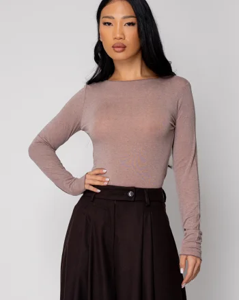 Bluza subtire din mix de casmir Light Brown