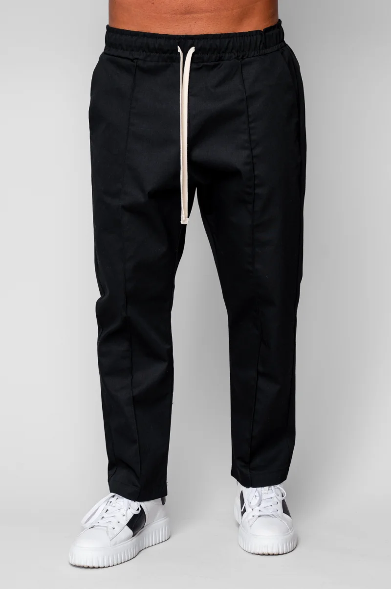 Pantalon lung cu snur Heavy Cotton Black
