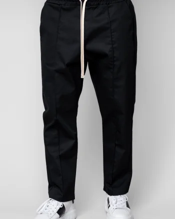 Pantalon lung cu snur Heavy Cotton Black