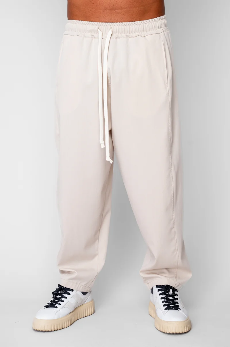 Pantaloni lungi drepti Oversized Beige