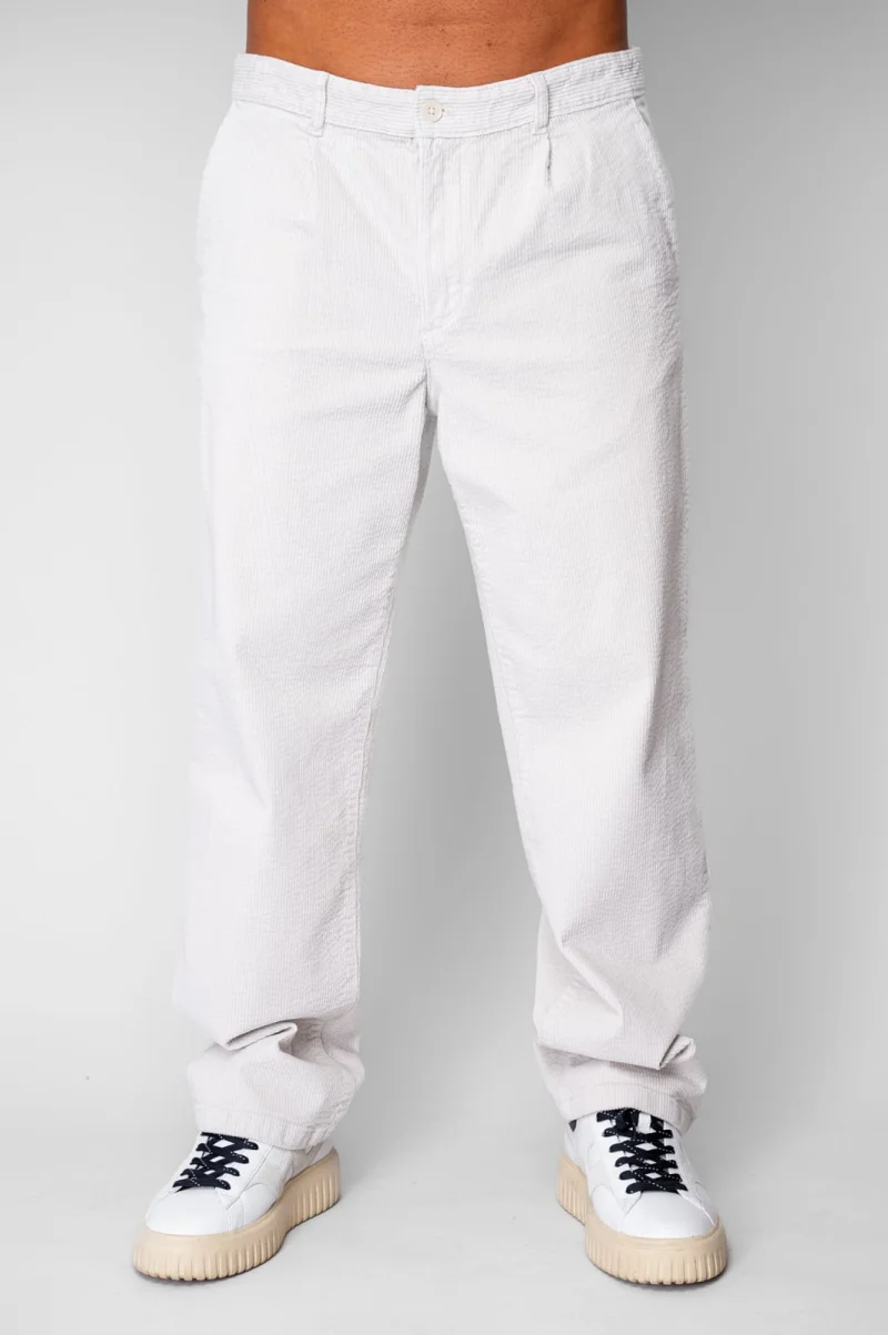 Pantaloni Relaxed Fit lung din reiat bumbac Off White