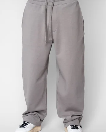 Pantaloni din bumbac, lung cu cordon elastic cu stopper la terminatie Grey