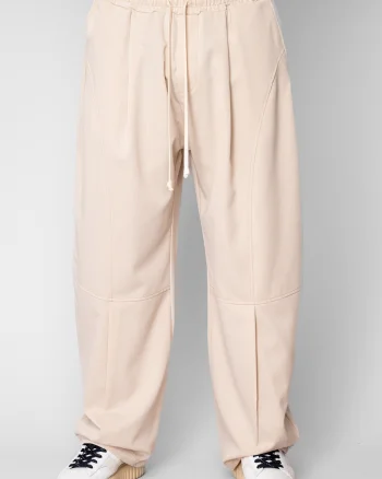Pantaloni lungi drepti Baloon Fit Beige