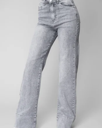 Blugi elastici largi din denim Light Grey