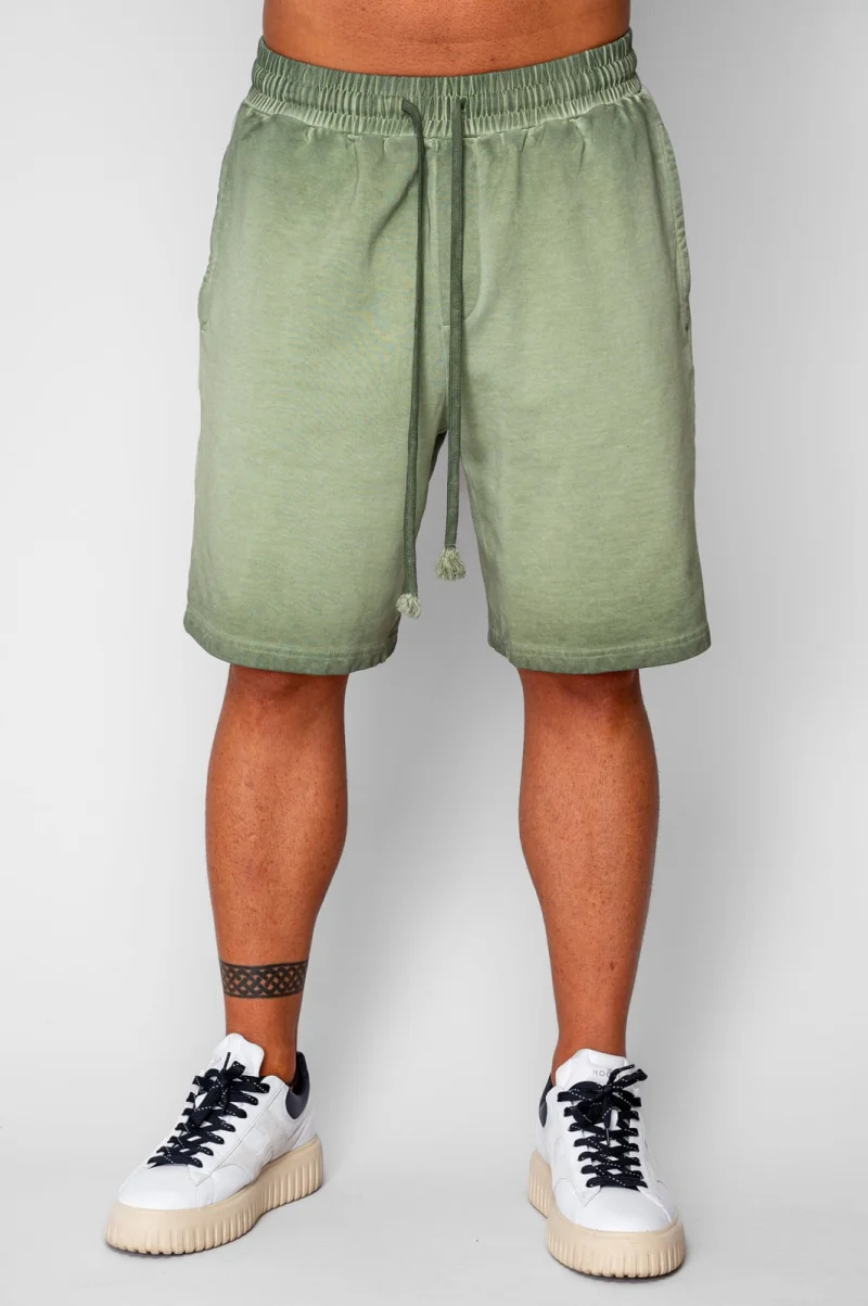 Pantaloni scurti din bumbac Pre-Washed Kaki