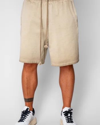 Pantaloni scurti din bumbac Pre-Washed Beige