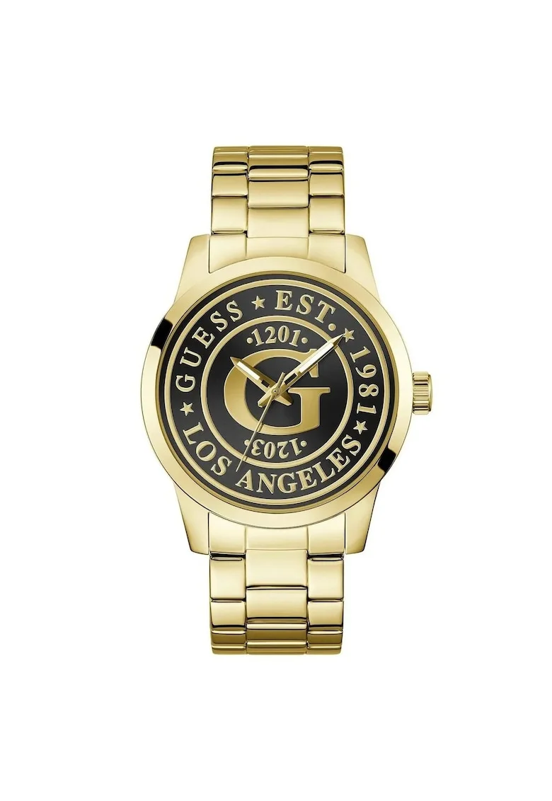 Ceas barbatesc  model GW0888G2, mecanism Quartz, carcasa neagra, curea din otel aurie, 44mm, 5ATM