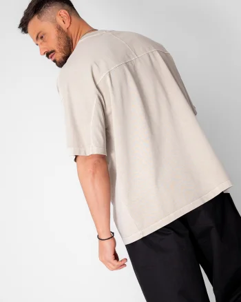 Tricou Oversize Prespalat Beige