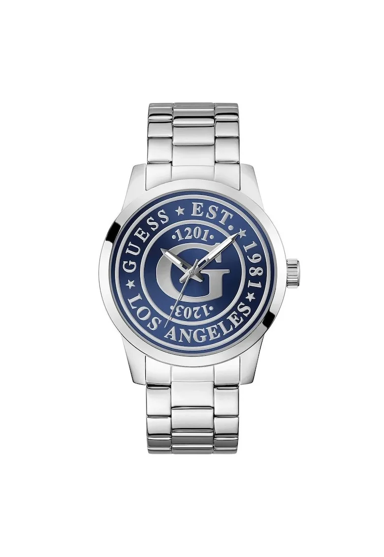 Ceas barbatesc  GW0888G1, Quartz, 44mm, albastru, curea din otel argintie, 5ATM