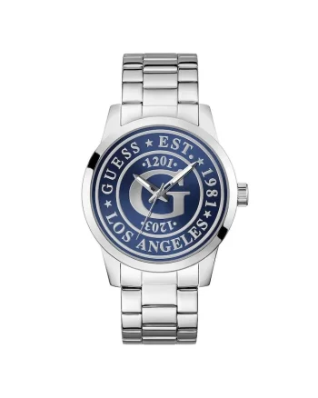 Ceas barbatesc  GW0888G1, Quartz, 44mm, albastru, curea din otel argintie, 5ATM