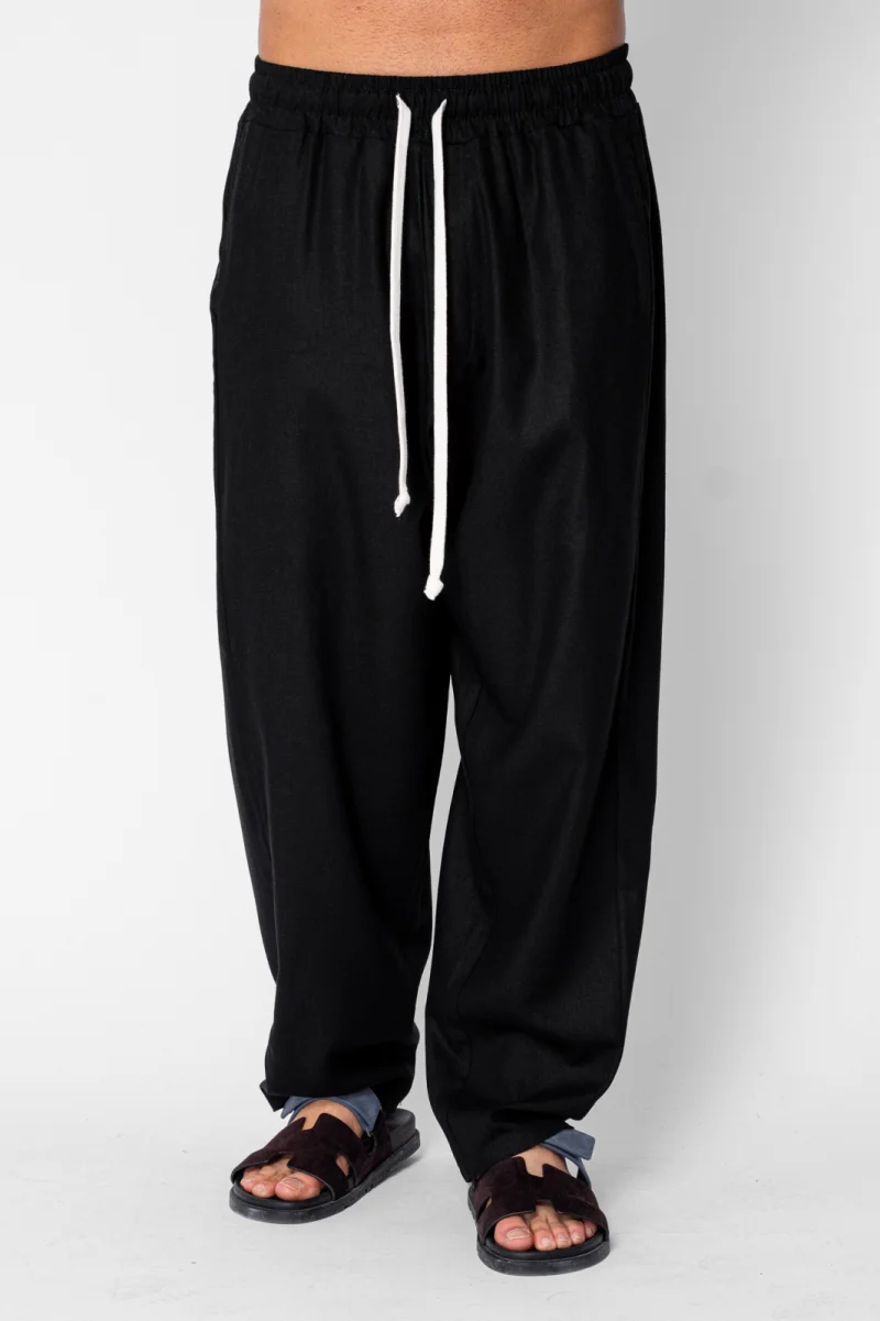 Pantaloni lung din IN cu elastic Oversized Black