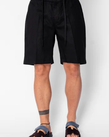 Pantaloni scurti din IN cu nasture si snur Premium Edition Black