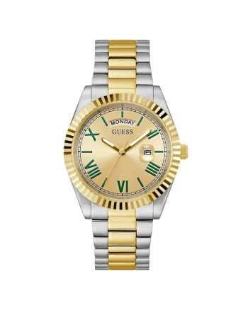 Ceas barbatesc  model GW0265G14, mecanism Quartz, carcasa aurie, curea argintie, 42mm, 5ATM