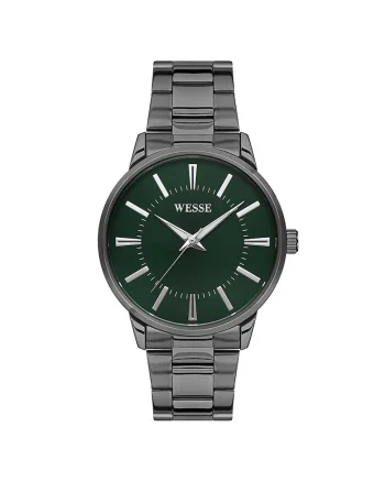 Ceas barbatesc  41mm, curea din otel, rezistent la apa 5 ATM, gri