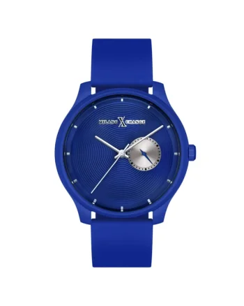 Ceas barbatesc  MEX3147, 42mm, culoare albastru inchis, curea silicon navy, mecanism quartz, rezistenta la apa 3 ATM