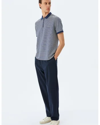 Tricou polo cu fermoar, Albastru