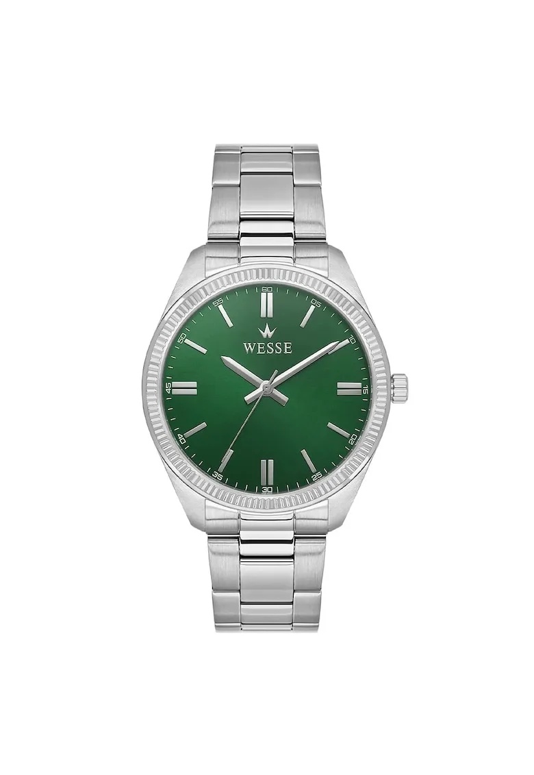 Ceas barbatesc  41mm, curea metalizata, la apa 5 ATM, metalizata