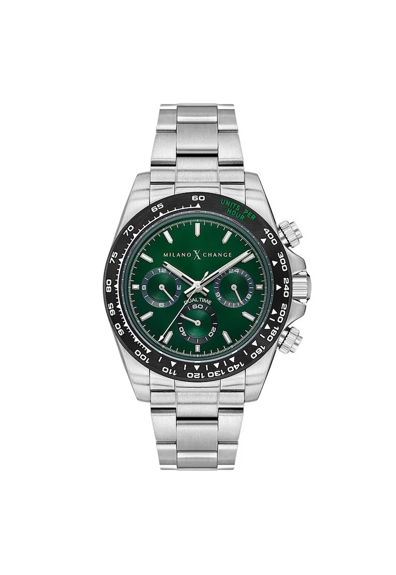 Ceas barbatesc  MXG2118, 43 mm, curea metalizata, rezistent la apa 5 ATM, culoare metalizata