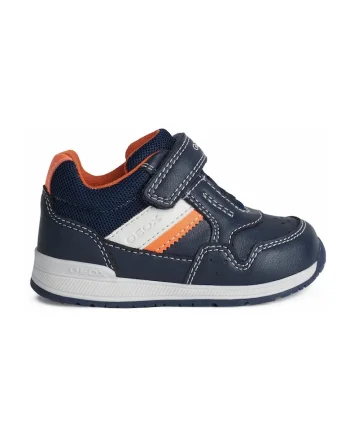 Pantofi sport low-cut cu velcro, Portocaliu/Bleumarin