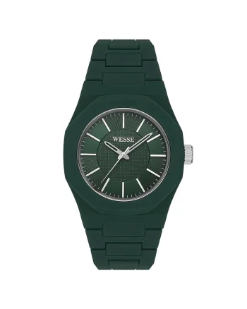 Ceas barbatesc  41mm, mecanism quartz, curea plastic, Green