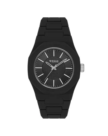 Ceas barbatesc  41mm, mecanism quartz, curea plastic, Black