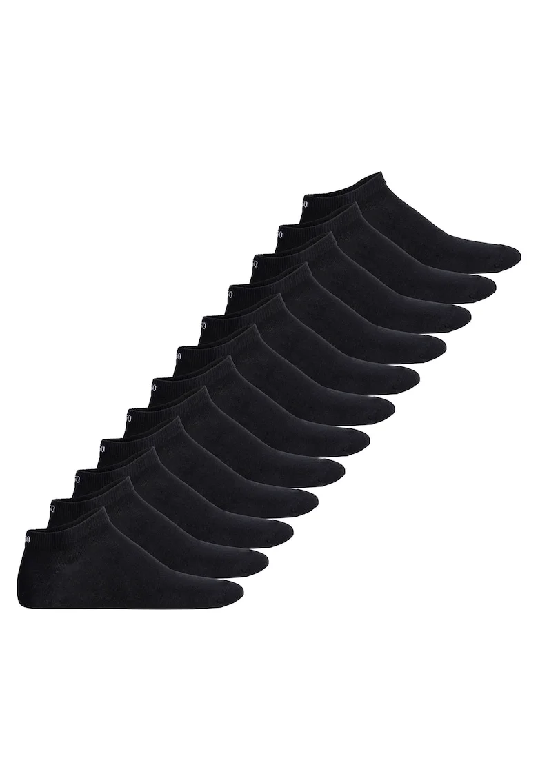 Set de sosete uni pana la glezna - 12 perechi, Negru