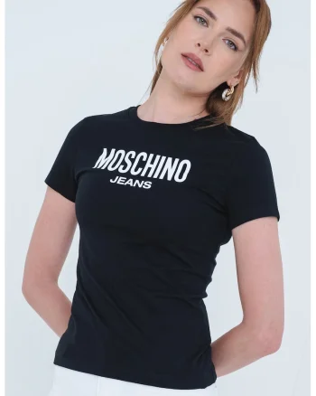 Tricou slim fit cu logo, Negru stins/Alb optic