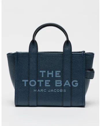 Geanta tote din piele cu logo The Small, Bleumarin