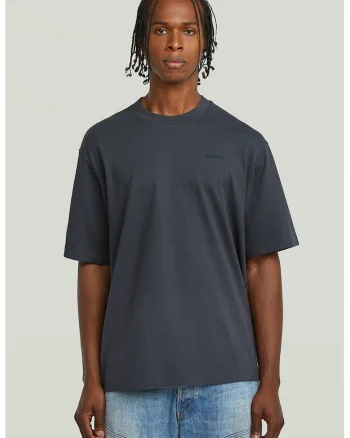 Tricou din amestec de bumbac organic cu logo discret pe piept, Gri carbune