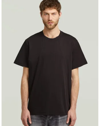 Tricou lejer din bumbac organic cu model uni, Negru stins