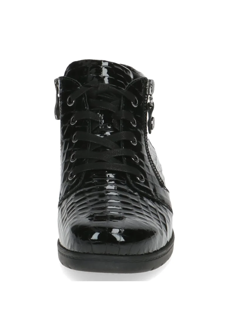 Botine de dama din piele naturala,  Negru, Negru