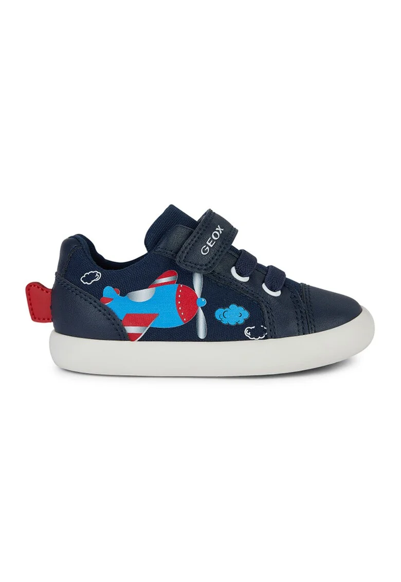 Pantofi sport cu insertii din piele ecologica, Albastru deschis/Bleumarin