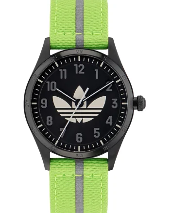 Ceas unisex cu indicatoare fosforescente Code Four, Verde pal