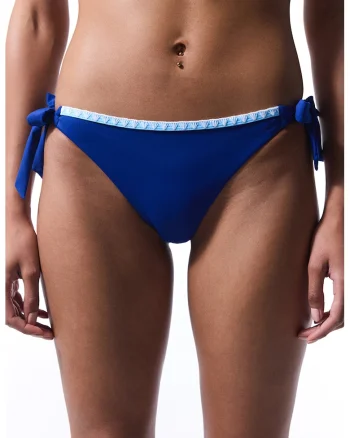 Bikini cu model uni, Alb/Albastru royal