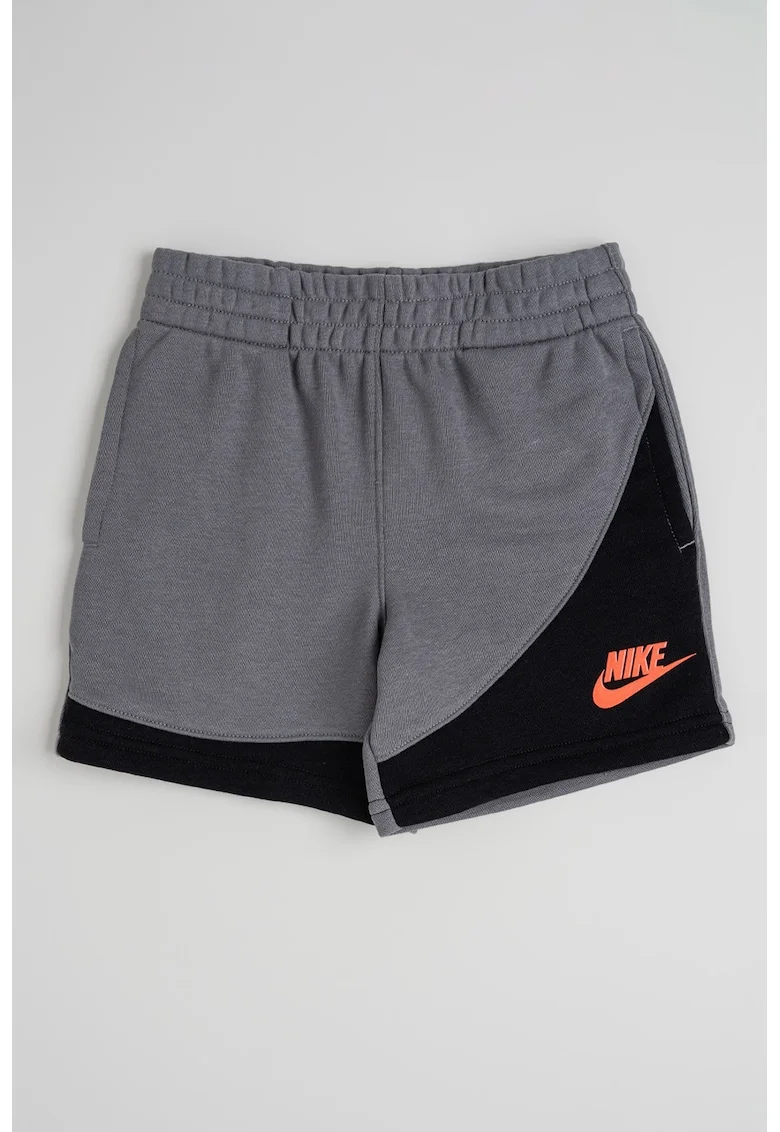 Pantaloni scurti din amestec de bumbac cu talie elastica, Negru/Gri melange