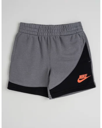 Pantaloni scurti din amestec de bumbac cu talie elastica, Negru/Gri melange
