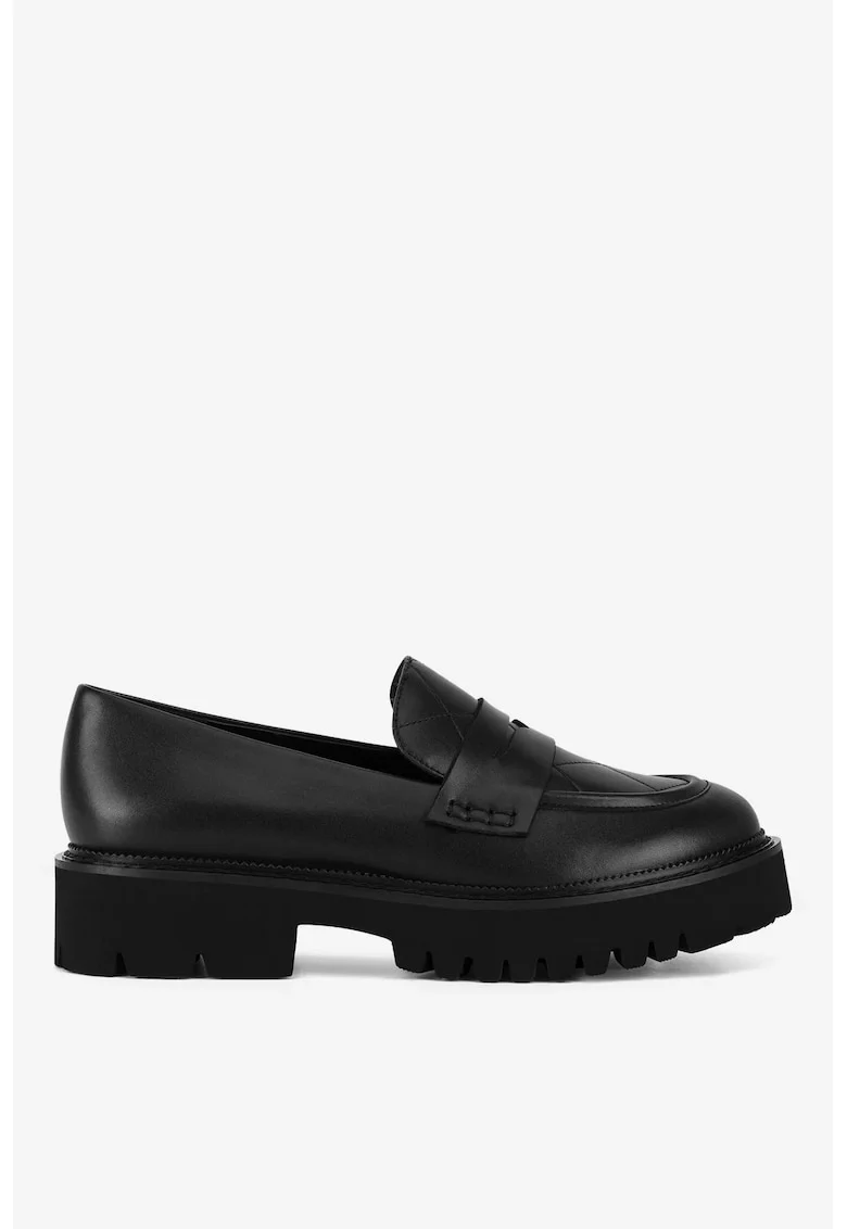 Mocasini dama  5905588955849, Piele naturala, Negru, Negru