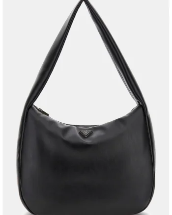 Geanta hobo de piele ecologica, Negru