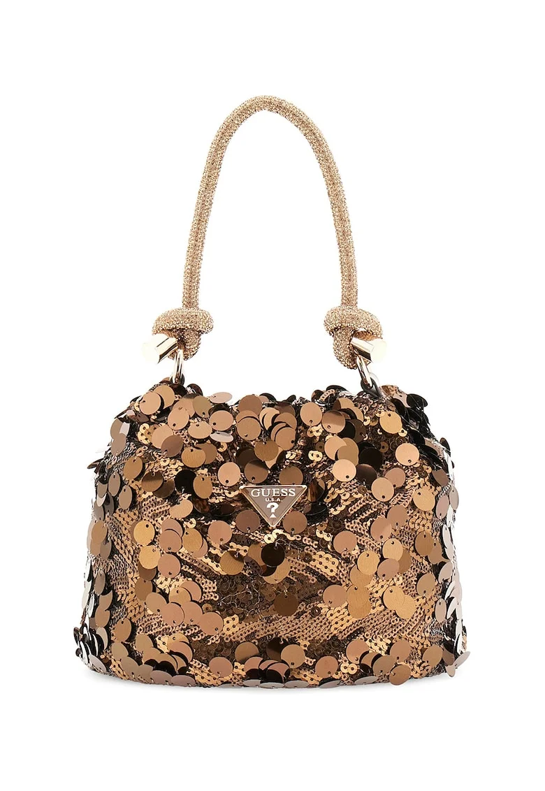 Geanta bucket cu paiete Holiday Shine, Bronz
