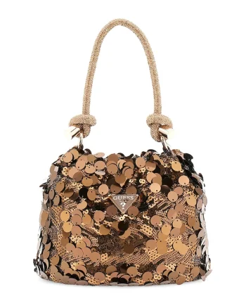 Geanta bucket cu paiete Holiday Shine, Bronz